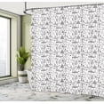 thumbnail image 4 of Ambesonne Europe Shower Curtain, Europe Famous Places Drawing, 69"Wx70"L, Black White, 4 of 4