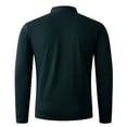 thumbnail image 6 of BiZtdJrK Mens Long Sleeve Polos Shirts with Collar 2 in 1 Tops Solid Color Business Casual Tops, Army Green, XL, 6 of 6