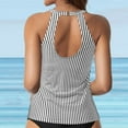 thumbnail image 5 of COMVALUE Racerback Tankini Tops for Women 2026 Padded High Neck Swim Tank Top Only (Grey, L), 5 of 6