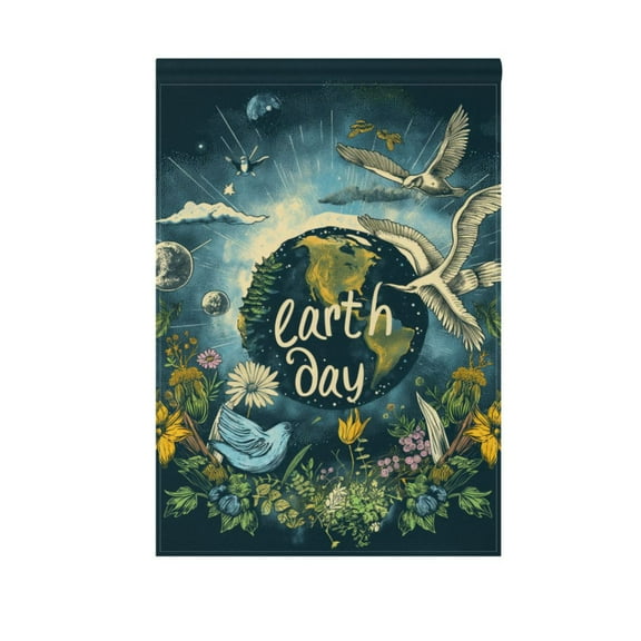 Earth Day Wreath Garden Flag 12"x18" Double-Sided Yard Flags for Outside Outdoor All Seasonal Decoration