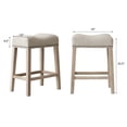 thumbnail image 5 of Miekor Furniture CoCo Upholstered Backless Saddle Seat Counter Stools 24" height Set of 2, Tan 74802, 5 of 5