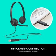 Logitech H340 USB Headset in Black for Internet Calls and Music - 981-000507