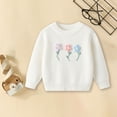 thumbnail image 2 of Zshosam Sweaters for Teen Girls Girls Fall Sweaters Winter Long Sleeve Crew Neck Casual Loose Lightweight Cozy Tops Size 4T 5T,(White 4-5 Years), 2 of 9