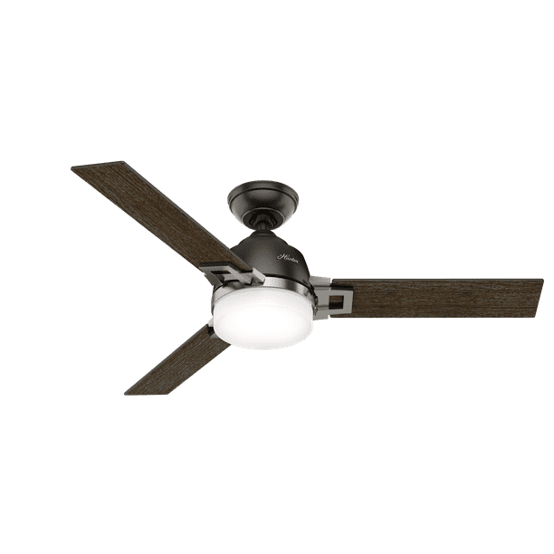 Hunter 48 Leoni Noble Bronze Ceiling, Hunter Leoni Indoor Ceiling Fan With Led Light And Remote Control