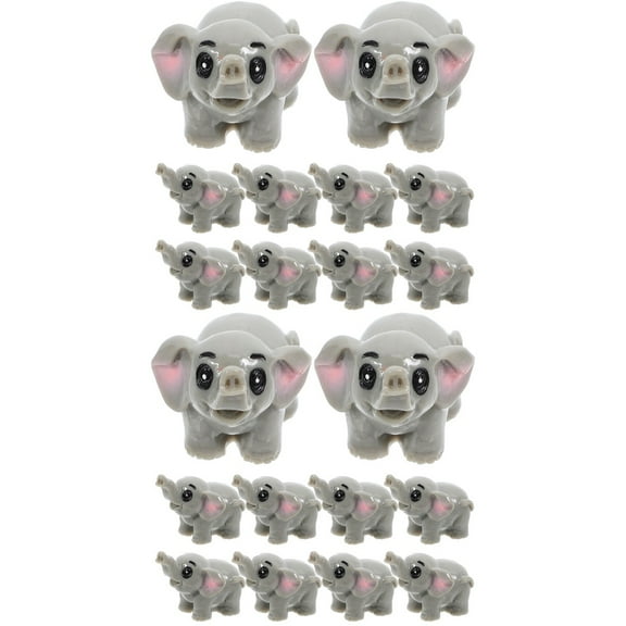 MLINS 20 Pcs   Mini Cute Elephant Figures Cute Elephant Characters Toys Miniature Garden Resin Animal Decor