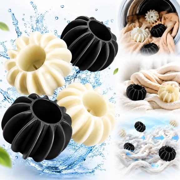 Rongsi-4Pcs 2023 Reusable Laundry Balls Laundry Scrubbing Balls for Washing,1PC Machine Silicone Steamer Dryer Balls Washer Balls Washing Ball