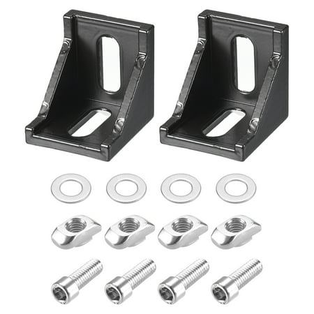 

2Sets 4040 European Inside Corner Bracket Gusset Kits 38x38x35mm - Black