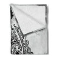 thumbnail image 2 of Rock and Roll Soft Flannel Fleece Throw Blanket, Greyscale Retro Grunge Graphic of Electric Guitar Ornaments, Cozy Plush for Indoor and Outdoor Use, 50" x 60", Charcoal Grey Grey, by Ambesonne, 2 of 5