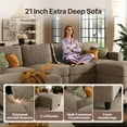 thumbnail image 6 of AENKYO U-Shaped Sectional Sofa Couch with 2 Ottomans, Convertible 4-Seat Living Room Furniture with Removable Cushions, Brown, 6 of 9