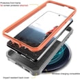thumbnail image 3 of ArmadilloTek Vanguard Compatible with Samsung Galaxy S21 Case, Military Grade Full-Body Rugged with Built-in Kickstand [Screenless Version] - Orange, 3 of 4