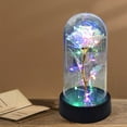 thumbnail image 6 of Colorful Artificial Rose Flower in Glass Dome with LED Lights for Valentine's Day Mother's Birthday Gift, 6 of 8