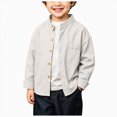 thumbnail image 4 of WXFAZCVU Boys Button Down Shirt Long Sleeved Cotton Shirt School Clothing Everyday Wear Size 3-4 Years, 4 of 4
