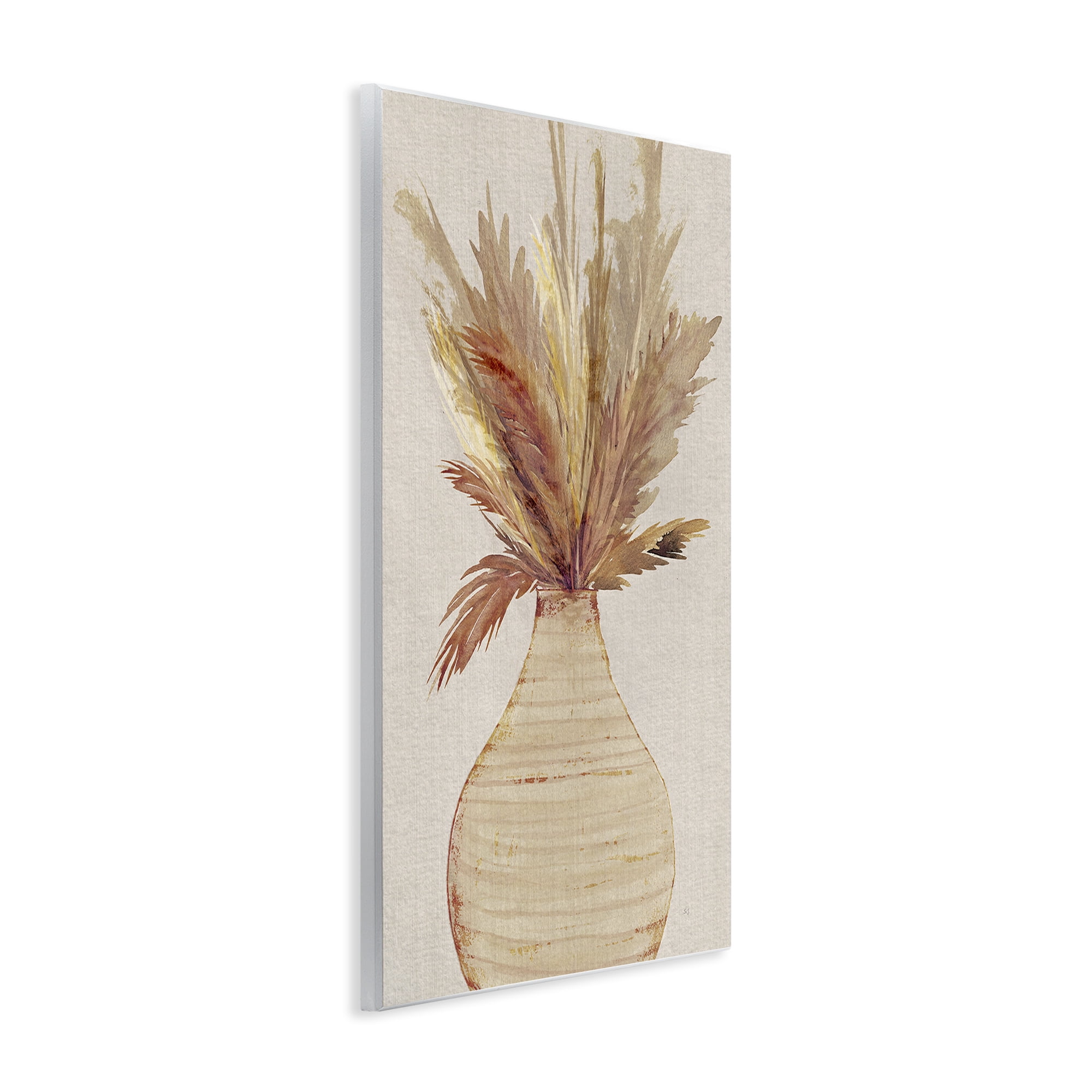 Stupell Industries Potted Wheat Reeds Botanical & Floral Painting Unframed Art Print Wall Art, 13 x 19