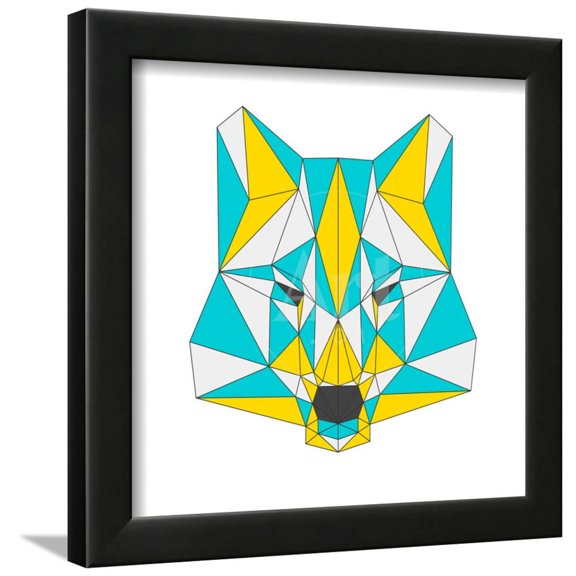Abstract Wolf Isolated on White Background. Polygonal Triangle Geometric Illustration, Animals Framed Art Print Wall Art by vanillamilk Sold by Art.Com