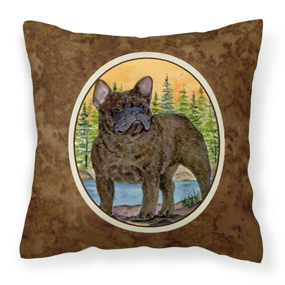 Carolines Treasures SS8597PW1414 French Bulldog Fabric Decorative Pillow, 14Hx14W, multicolor