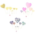 thumbnail image 4 of stanreset 7pcs/set Cake Topper Heart Shape Wedding Birthday Cake ple Design Paper Top Flag Decoration, Silver Type3 NO3, 4 of 6
