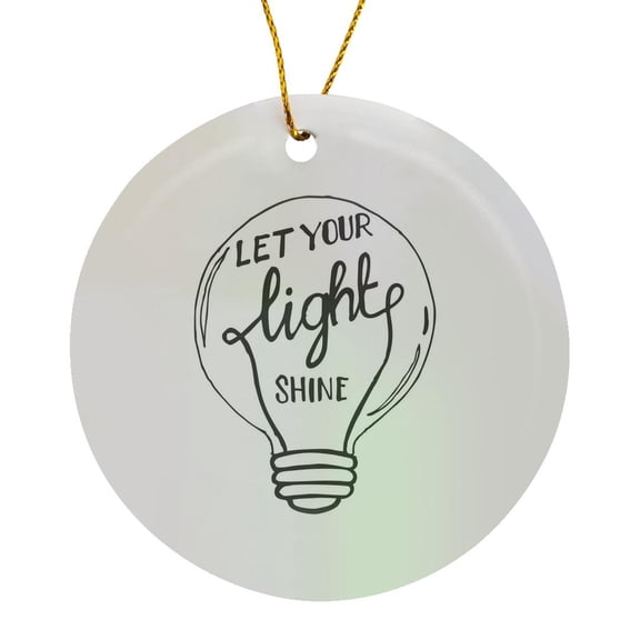 3drose, Let Your Light Shine, Circle Porcelain Ornament