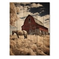 thumbnail image 3 of Designart "Horse Barnyard euphony" Animals Print on Natural Pine Wood, 3 of 5