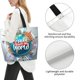 thumbnail image 3 of Balery Travel Around The World Bolsa Tote Estilo Estético con Cremalleras, Bolsa de Hombro, Bolsa de Compras Grande y Plegable, 3 of 8