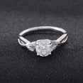 thumbnail image 3 of solitaire jewels Twisted Shank 1.5CT Round Moissanite Hidden Halo Engagement Ring For Women, 10K White Gold, 3 of 7