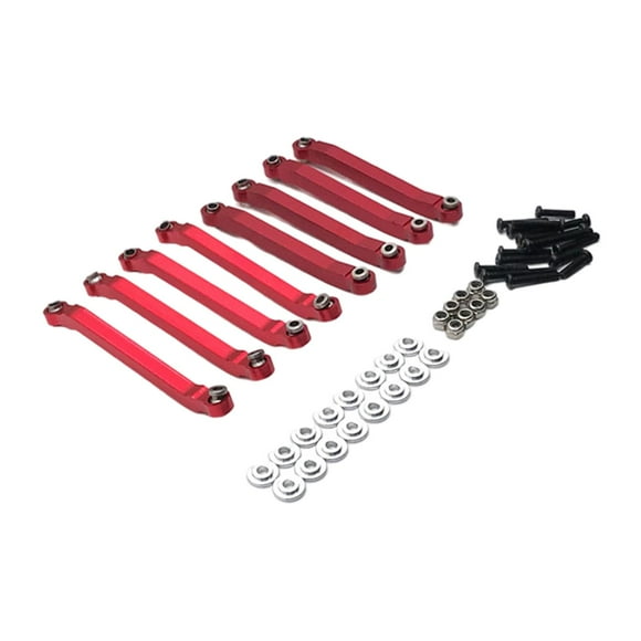 segolike 8 Pcs 1/12 Tige de Traction en Métal pour Accessoires D90 D91 MN98 MN99S Rouge