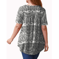 thumbnail image 7 of McVanedy Women's Pleated Flare Top V Neck Button Plus Size Short Sleeve Top M-4XL, 7 of 7