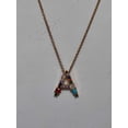 thumbnail image 2 of Cadena con dije de Inicial, letra A, chapada en oro de 18 kilates, y zirconias y piedras de colores Maria Almudena inicial A, 2 of 2