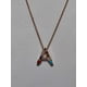thumbnail image 2 of Cadena con dije de Inicial, letra A, chapada en oro de 18 kilates, y zirconias y piedras de colores Maria Almudena inicial A, 2 of 2