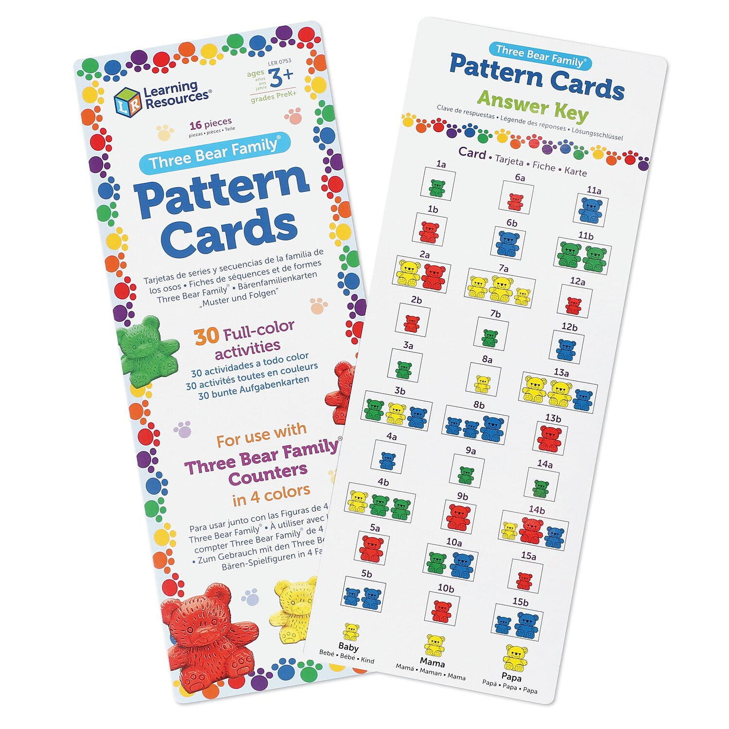 Learning Resources Three Bear Family Pattern Cards, Early Math, Bears Not Included, Ages 3+ - Walmart.com learning-resources-three-bear-family-pattern-cards-early-math-bears-not-included-ages-3-walmart-com