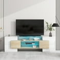 thumbnail image 2 of LED TV Stand with 2 Illuminated Glass Shelves and Color Changing Lights, High Gloss Entertainment Center for Televisions Up to 80", Versatile Storage Cabinet for Living Room, Wood, 2 of 8