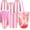 Pink, variant on KesaPlan 50 Pack 16 oz Pink Plastic Party Cups with Lids and Straws, Disposable Iced Coffee Cup with Lids, Round Bottom Drinking Cups for Birthday Wedding Valentine's Galentine's Bachelorette Party
