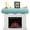 Ombregrn10118, variant on Teal Blue Mantle Scarf for Fireplace, Aesthetic Ombre Turquoise Brown Cream Fireplace Cover Decorations Indoor Abstract Beach Mantel Top Scarf Runner for Home Living Room Holiday Party, 17 x 78 Inch