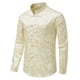 thumbnail image 2 of Tops para hombre, camisas, blusas, elegantes, informales, camisas de manga larga, moda sólida, cuello levantado, botón chino, camisa de dragón oscuro, Top Odeerbi ODB-5, 2 of 9