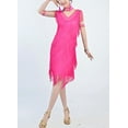 thumbnail image 3 of Vintage Fringe Flapper Halloween Era Themed Event Outfit 1920 Dress Pink, 3 of 9