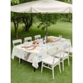 thumbnail image 4 of Outdoor Tablecloth with Umbrella Hole for Patio/Picnic/Party/Camping, Blue Yellow Cartoon Waterproof Table Cloth Rectangle Table Cover Washable, Star Cute Hobbyhorse Train Cloud (60"x 120"), 4 of 8