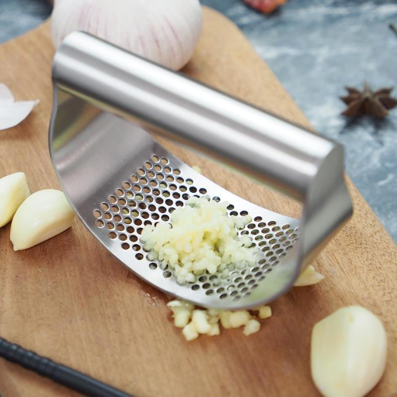 Stainless Steel Manual Garlic Press Crusher Squeezer Masher Home Kitchen Tool