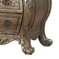 thumbnail image 4 of Benzara Three Drawer Nightstand With Antique Handles & Scrolled Legs, Vintage Oak Finish, 4 of 5