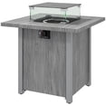 thumbnail image 1 of CoSoTower 28" 50,000 BTU Gas Fire Pit Table with Cover and Glass Screen, Grey, 1 of 7