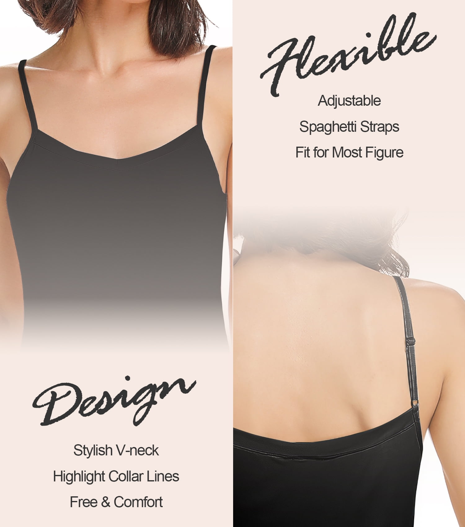 AUHEGN Women's Basic Adjustable Spaghetti Strap Cami Slip Mini Dress  (Small, Black1) : : Clothing, Shoes & Accessories