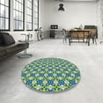 thumbnail image 4 of Ahgly Company Machine Washable Indoor Square Transitional Slime Green Area Rugs, 8' Square, 4 of 7