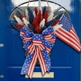 thumbnail image 6 of Patriotic Wreath for Front Door, 4th of July Wreath with USA Flags for Memorial Day Independence Day Veterans Day Upstairs Wreath Front Door Decoration Hanging Ornaments, 6 of 9