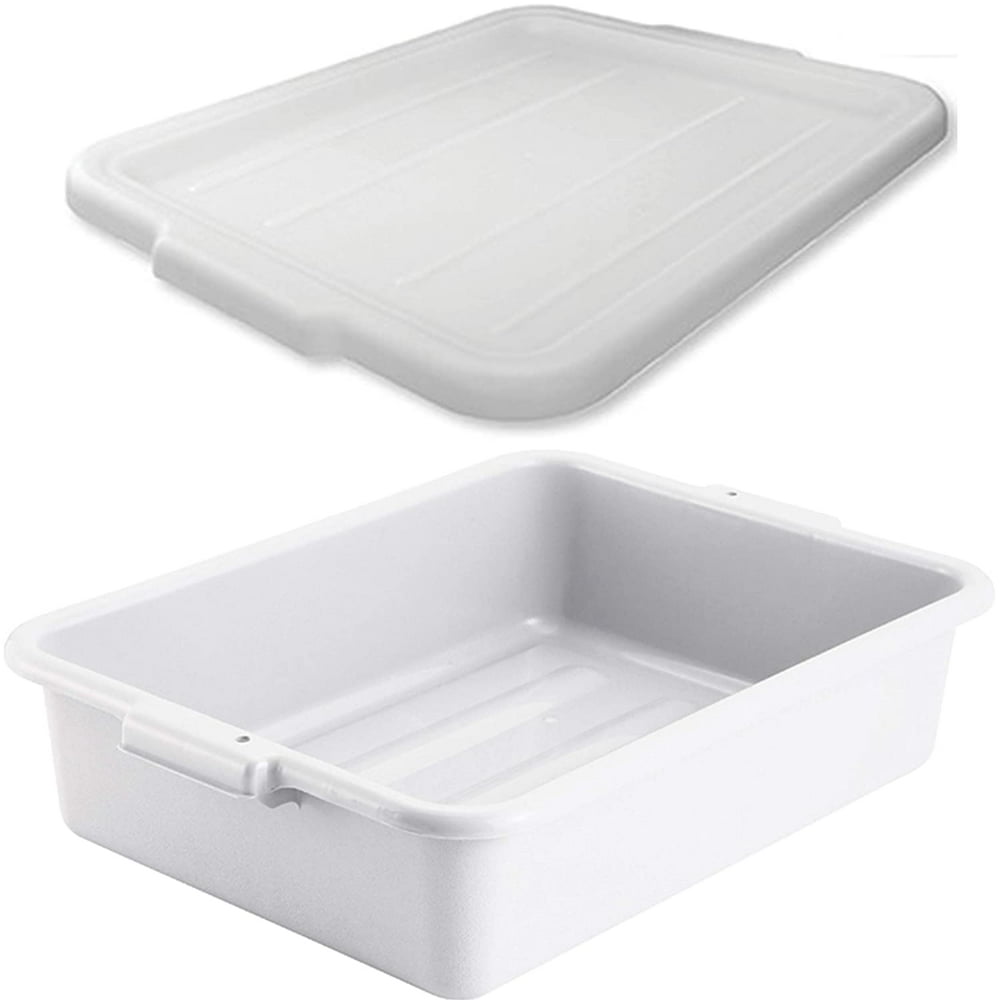 6 Pack 20" x 15" x 5" NSF Gray Polyethylene Plastic Bus Tub Bus Box w