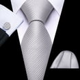 thumbnail image 3 of Set de Corbata Clásica de Seda Barry.Wang para Hombre con Pañuelo de Bolsillo, 3 of 5