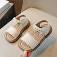 thumbnail image 5 of Mgmyaa Baby Girls Pearl Accented Sandals Soft Sole First Walkers Beach Shoes Seaside & Travel Footwear (9M-6Y), 5 of 8