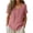 16-Watermelon Red, variant on Yutgune Women's Cotton Linen Crew Neck Embroidered Top Short Sleeve Floral Casual Blouse Summer Vacation Shirt , S-2xl