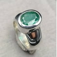 thumbnail image 2 of Real emerald stone rings Dark green mens emerald ring Solitaire Mens Emerald stone band Real emerald Afghanistan emerald ring Mens emeralds, 2 of 3