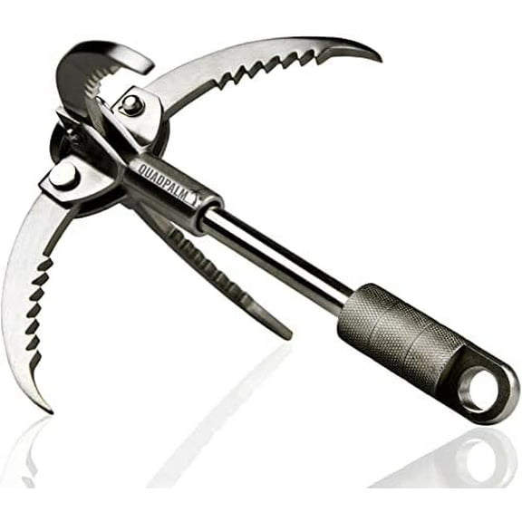 Heavy Duty Survival Grappling Hook – MultifunctionalGrapple Hook - 4 Stainless Steel Folding Claws - Survival Gear - Outdoor Camping Hiking Tree Rock Mountain Climbing Equipment