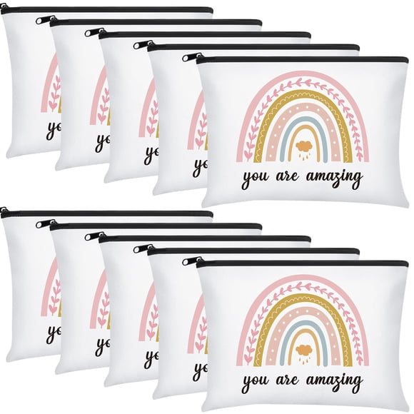 Bolsas de maquillaje Chunful Inspirational Canvas, 10 unidades, para mujer