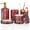 Red, variant on Bathroom Accessories Set - 5PCS Clear Glass Bathroom Accessory Set , Countertop Vanity Organizer Modern Decor Vintage Gift