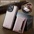 thumbnail image 2 of AutSpace Funda para Apple iPhone 13 Pro Max, Bloqueo RFID, Cuero PU, Compatible con MagSafe, Billetera Desmontable 2 en 1 con Tarjetero, Soporte, Cubierta Protectora Magnética, Rosa, para iPhone 13 P, 2 of 8